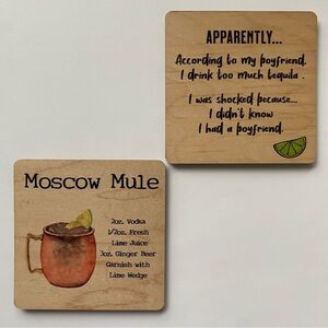 Humorous Moscow Mule Coasters Set